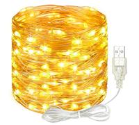 litogo Guirlande Lumineuse Alimenté par USB, 15M 150LED Guirlande LED Étanche Decoration Intérieur et Extérieur Chambre Noël Maison Jardin Fête (Blanc Chaud)