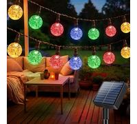 litogo Guirlande Solaire Exterieur 15M, 50LED/8 Modes Guirlande Lumineuse Exterieure Solaire，Étanche Cristal Guirlandes Solaires Exterieures Jardin pour Balcon Arbres Fêtes Cour Mariage (RGB)