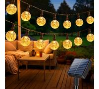 litogo Guirlande Solaire Exterieur, 15M 50LED Guirlande Lumineuse Extérieur Solaire Jardin, 8 Modes Étanche Cristal Guirlandes Solaires Exterieures pour Terrasse Arbre Cour Mariages (Blanc Chaud)