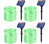 litogo [Lot de 4 Guirlande Solaire Exterieur, 12m 120 LED Guirlande Lumineuse Solaire Exterieure Étanche 8 Modes Décoration Lumière pour Jardin Terrasse Cour Maison Noël Mariage Fête Vert