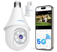 Litokam - Caméra de sécurité spot 5 MP, caméras de sécurité extérieures et intérieures sans fil 2K, caméras de sécurité WiFi 5G 2,4 GHz pour la sécurité à domicile, version nuit