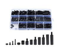 Litorange Assortiment de 320 entretoises hexagonales M3 mâles femelles en nylon pour écrous filetés pour carte mère PCB Noir
