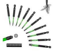 Litorange Lot de 10 embouts magnétiques Torx de 75 mm de long avec trou pour visseuse sans fil - 1/4" - Pour visseuse à percussion, phosphide - Noir