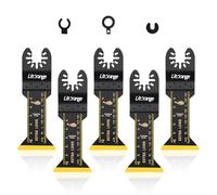 Litorange Lot de 5 lames de scie oscillantes extra longues en titane universelles à dégagement rapide pour couper des clous métalliques, des vis, du bois et du plastique, compatibles avec Dewalt,