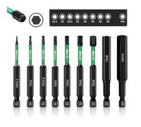 Litorange Lot de 9 embouts hexagonaux de 75 mm pour tournevis sans fil avec tête magnétique robuste pour tournevis à percussion 1/4"