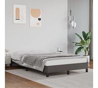 Lits & Accessoires, Lits et cadres de lit - Cadre de lit sans matelas - Gris - 120 x 190 cm - Petit double - Simili cuir