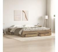 Lits avec tiroirs vidaXL Chêne artisan 180x200 cm Bois d'ingénierie