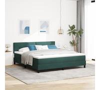 Lits Box Spring vidaXL avec Matelas Vert Foncé Super King en Velours