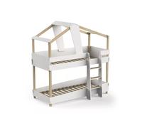 Lits cabane superposes 90x200 blanc-bois
