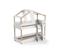 Lits Cabane Superposes 90x200 Blanc-Bois