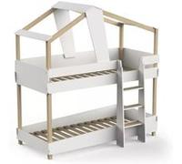 Demeyere Lits superposés TIMBER – 90 x 200 cm, sommiers à lattes inclus, bois et blanc