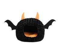 Lits confortables pour chats pour l'intérieur | Tapis effrayant pour animaux de compagnie en forme de diable - Lit festif en peluche d'Halloween pour petits chiens et chats - Matelas d'hiver