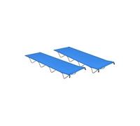Lits de camping 2 pcs 180x60x19 cm Tissu Oxford et acier Bleu
