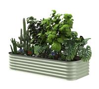 Lits de Jardin Surélevés Galvanisés Emboîtables, Jardinières de Jardin Modulaires Emboîtables Au Niveau Du Sol, Conception Modulaire À Faire Soi-même