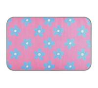 Lits d'été pour chats en plein air - 96,5 x 58,4 cm - Motif fleurs bleues - Fond rose - Refroidissement des animaux - Pour chaton - Non électrique - Manta rafraîchissante para perro M