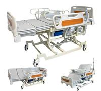 Lits d'hôpital électriques 10 Fonctions avec Inclinaison latérale, Hauteur réglable, Aide-Soignant avec Matelas, roulettes silencieuses, jusqu'à 660 LB (211 x 90 x 50-76 cm)