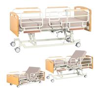 Lits d'hôpital électriques entièrement réglables en hauteur pour 5 fonctions - Plage de hauteur (35 à 58 cm) avec garde-corps et roues silencieuses - Jusqu'à 206 x 101-35-58 cm