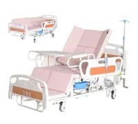 Lits d'hôpital électriques pour usage domestique avec fonction d'inclinaison latérale, lits médicaux réglables de qualité supérieure, pour soins à domicile, avec matelas, perche IV, bassin de lit