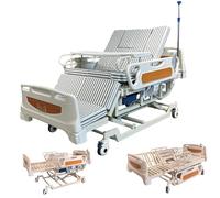 Lits d'hôpital entièrement électriques à Inclinaison latérale, lit médicalisé réglable en Hauteur sur 10 Fonctions, Aide-Soignant avec roulettes silencieuses, jusqu'à 660 LB