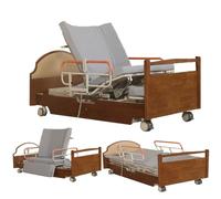 Lits d'hôpital entièrement électriques avec 8 Fonctions, Lits médicaux avec Fonction de Rotation, Aide aux Soins Infirmiers avec Inclinaison latérale, jusqu'à 530 LB (206 x 106 x 48 cm)