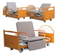 Lits d'hôpital entièrement électriques avec système de Rotation, lit médicalisé électrique 5 Fonctions pour la Maison avec Levage réglable, Matelas jusqu'à 530 LB