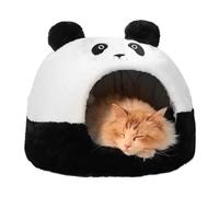 Lits d'intérieur pour chat - Motif panda - Cave chaude pour animaux de compagnie - Maison de chat chaton de chiot d'intérieur à la maison avec lapins pour dormir en plein air