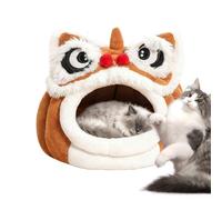 Lits en Caverne pour Chats,Tunnel Confortable Et Doux En Forme De Lion | Lit De Maison Pour Chat D'Intérieur | Pour Le Sommeil En Hiver À L'Extérieur À La Maison En Voyage Dans La Chambre Et Sur Le Ba