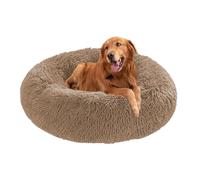 Lits en forme de beignet pour chiens, lit apaisant en forme de beignet, coussin rond en peluche avec base antidérapante - matelas lavable pour animal de compagnie - nid de chaton chaud (140 x 140 x 20