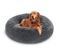 Lits en forme de beignet pour chiens, lit apaisant en forme de beignet, coussin rond en peluche avec base antidérapante - matelas lavable pour animal de compagnie - nid de chaton chaud (140 x 140 x 20