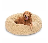 Lits en forme de beignet pour chiens, lit apaisant en forme de beignet, coussin rond en peluche avec base antidérapante - matelas lavable pour animal de compagnie - nid de chaton chaud (60 x 60 x 20