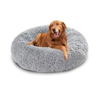 Lits en forme de beignet pour chiens, lit apaisant en forme de beignet, coussin rond en peluche avec base antidérapante - matelas lavable pour animal de compagnie - nid de chaton chaud (140 x 140 x 20
