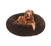 Lits en forme de beignet pour chiens, lit apaisant en forme de beignet, coussin rond en peluche avec base antidérapante - matelas lavable pour animal de compagnie - nid de chaton chaud (140 x 140 x 20