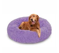 Lits en forme de beignet pour chiens, lit apaisant en forme de beignet, coussin rond en peluche avec base antidérapante - matelas lavable pour animal de compagnie - nid de chaton chaud (140 x 140 x 20