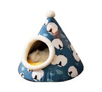 Lits grotte pour chats d'intérieur, lit grotte pour chat,Lit pour chat en peluche triangulaire avec capuche - Tente mignonne pour chien, coussin de terrier pour chiot, lit de nidification auto-chauffa
