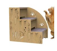 Lits Hauts pour Échelles pour Chiens - Trois Marches en Bois Massif, Rampe Stable Légère Confortable pour L'accès Haute Finition Lisse Conception pour La Mobilité des Animaux De Compagnie | Au