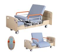 Lits médicaux entièrement électriques pour Personnes âgées, lit d'hôpital 3 Fonctions avec Fonction de Rotation, Aide-Soignante Mobile avec Roues silencieuses