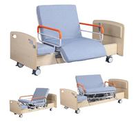 Lits médicaux Haut de Gamme à 3 Fonctions avec Fonction rotative, Lits d'hôpital entièrement électriques pour Personnes âgées, Aide-Soignante Wood Move avec Matelas