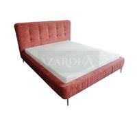 Lits modernes Bois Cuir 180x200cm Coussin Mariage Design Cuir Hôtel Lit Rose Nouveau
