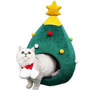 Lits pour animaux de compagnie, arbre de Noël, maison pour animaux domestiques, niche semi-fermée, niche pour chat, pubby maison chaude pour animal de compagnie, lit de couchage coussin, tente pour