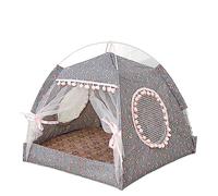 Lits pour animaux de compagnie Tente pour chat Cabane pour chat Maison de couchage pour chaton chiot parc cage chenil pour petit chien maison lit (couleur : gris floral, taille : S) pieds de pieuvre