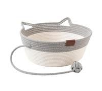Lits Pour Chat Pour Intérieur Avec Jouet Suspendu - Lit Grotte Pour Petit Chien, Lit Rond Pour Chat Mignon | Chaise Longue Pour Animaux De Compagnie De Style Tissé À La Main Avec Espace De Repos Confo