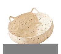 Lits pour chat tissés à la main - Meubles pour chats en corde douce | Panier lavable et confortable pour chat - Structure en dôme de couchage portable - Lit rond ventilé - Canapé d'angle confortable