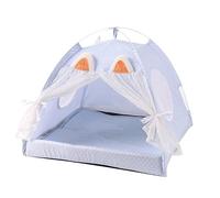 Lits Pour Chats Chiens Tente Pour Animaux De Compagnie Style Princesse Petite Pour Chien Chat Avec Conception Fil Maille Mini Tentes D'animaux Portables Grotte Pour I'hiver Intérieur(Blue,56x56x50cm)