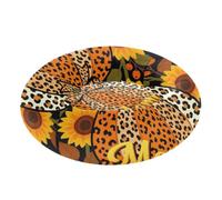 Lits pour chien de compagnie Maman Thanksgiving Léopard Citrouille | Coussin moelleux amovible et lavable pour chat de taille moyenne
