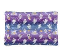 Lits pour chien Halloween motif aquarelle effrayant esprit sans couture lavable tapis doux antidérapant pour chiens de taille moyenne/grande 91,4 x 61 cm