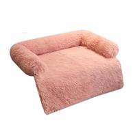 Lits pour Chien Peluche Douillet, Coussin pour Chien Dehoussable, Antidérapant Tapis en Chien, Couverture de Protection pour Canapé pour Chiens de Moyenne et Grande Taille (Rose,M:90x90x20cm)