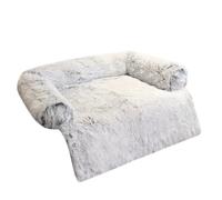 Lits pour Chien Peluche Douillet, Coussin pour Chien Dehoussable, Antidérapant Tapis en Chien, Couverture de Protection pour Canapé pour Chiens de Moyenne et Grande Taille (Gris,S:76x76x16cm)