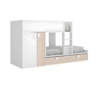 Rimobel Matt Lit superposé en mélamine, Blanc, Double