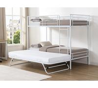 Lits superposés 2 x 90 x 190 cm avec lit d'appoint - Blanc - DUOTIS