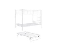 Lits superposés 2 x 90 x 190 cm avec lit d'appoint - Blanc - DUOTIS